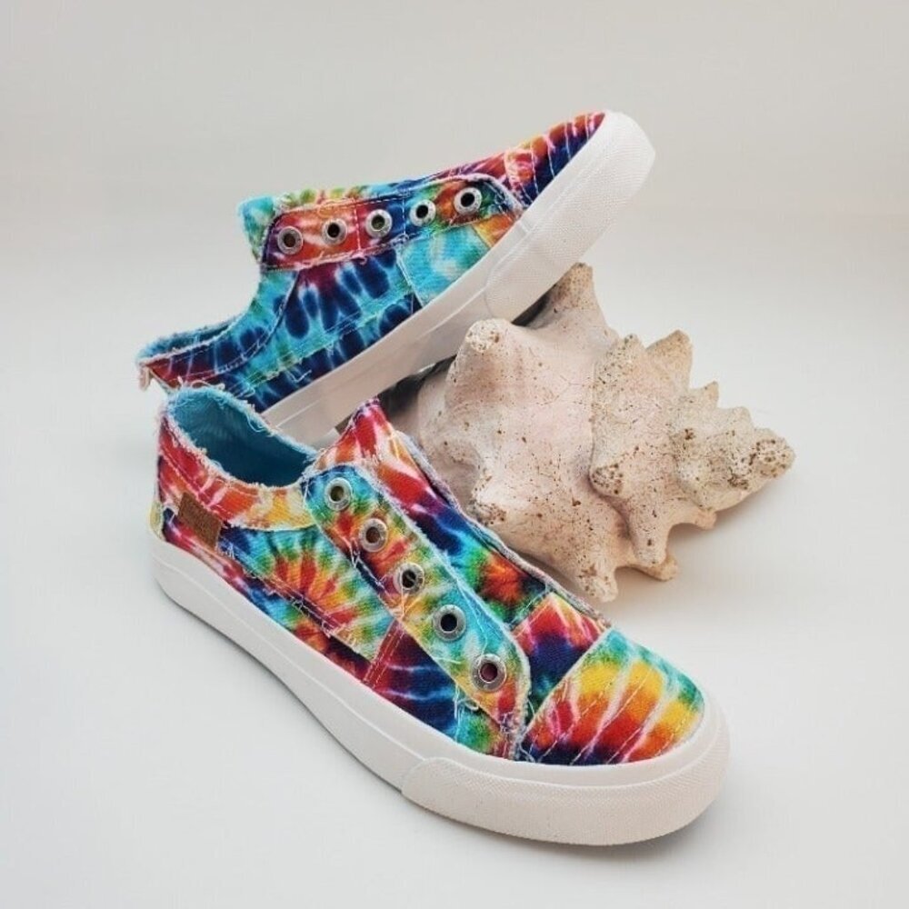 BUY ONE GET ONE FREE Blowfish Play Canvas  Slip-On Sneaker Rainbow Tie-Dye